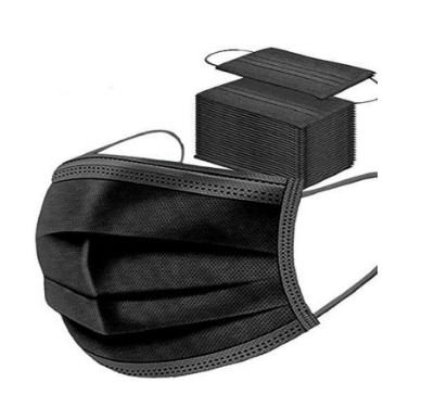 Masques Chirurgicaux 3 Plis Type IIR Noirs Boite de 50